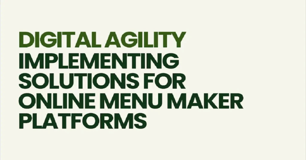 solutions for online menu maker