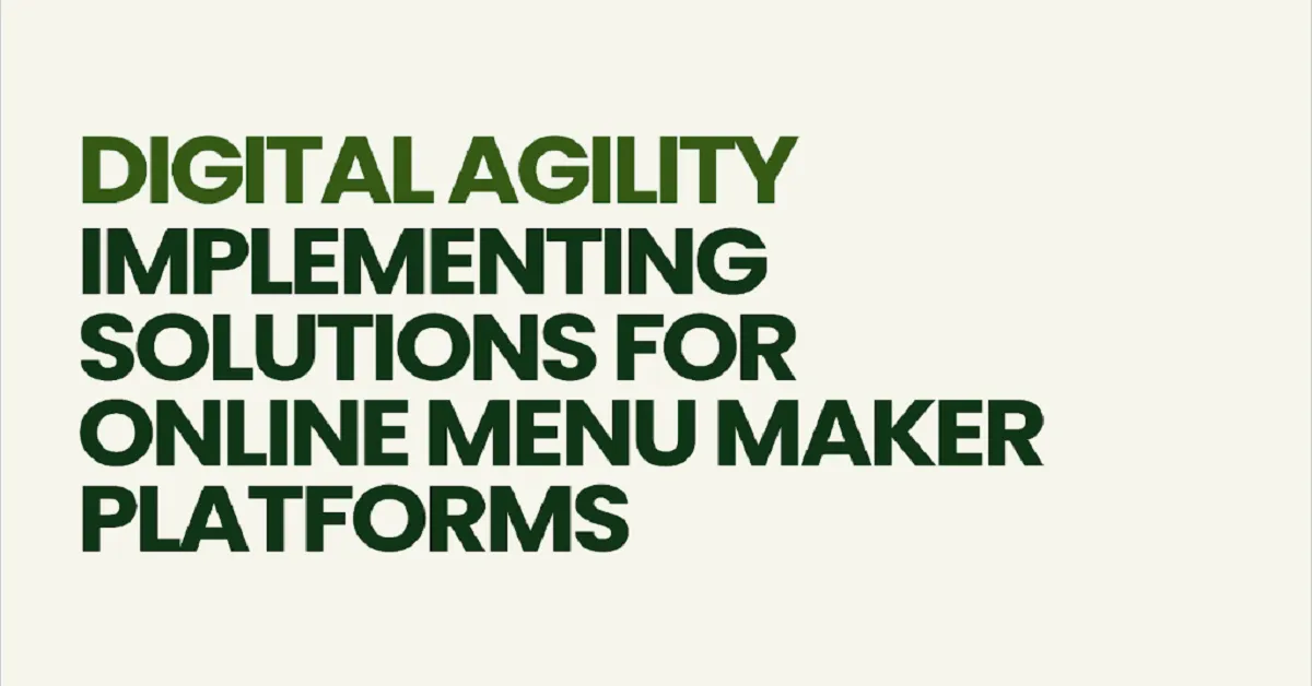 solutions for online menu maker